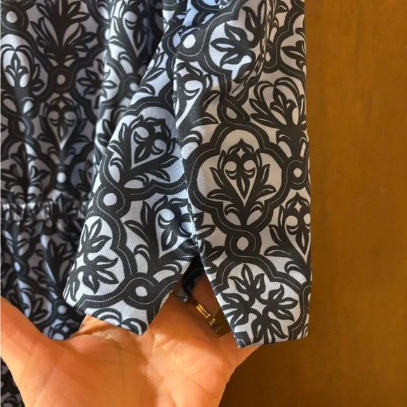 Gretchen Scott Designs Twist & Shout navy & blue printed knee length dress - Picture 5 of 6